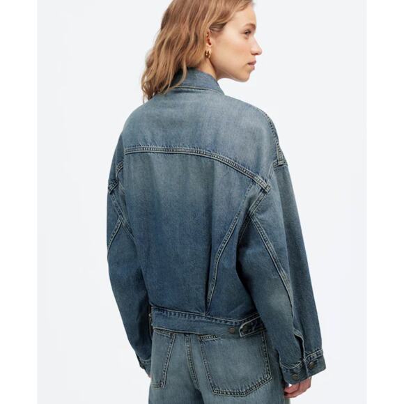 NWOT Madewell Relaxed Crop Jean Trucker Jacket in Billings Wash Size Small - Picture 3 of 9